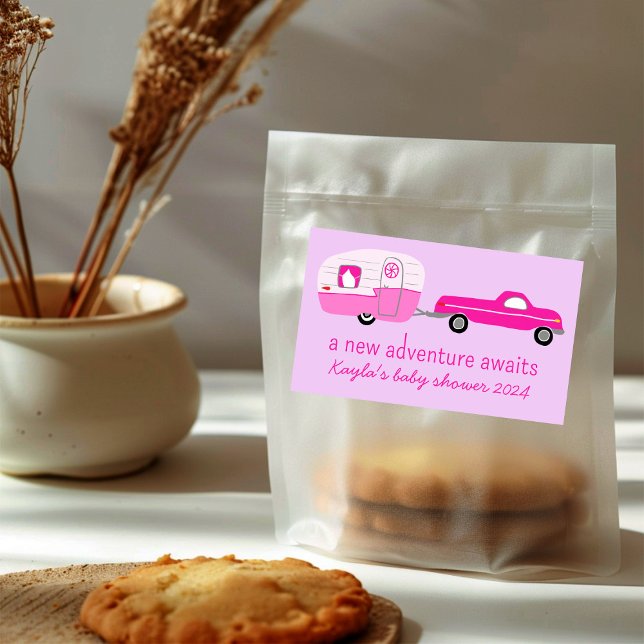 Erlebnis erwartet Niedliche Truck & Trailer BABY S Rechteckiger Aufkleber (Adventure Awaits Cute Truck & Trailer BABY SHOWER Rectangular Sticker
)