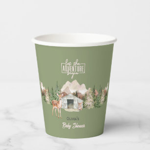 Erlebnis erwartet Sage Green Mountain Baby Dusche Pappbecher