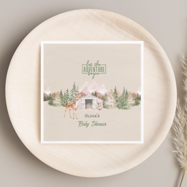 Erlebnis erwartet Sage Green Mountain Baby Dusche Serviette (Von Creator hochgeladen)