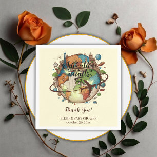 Erlebnis erwartet Vintage Globe Babydusche Serviette