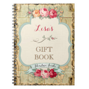 Erlebnis erwartet Vintage Rose der Weltkarte Notizblock