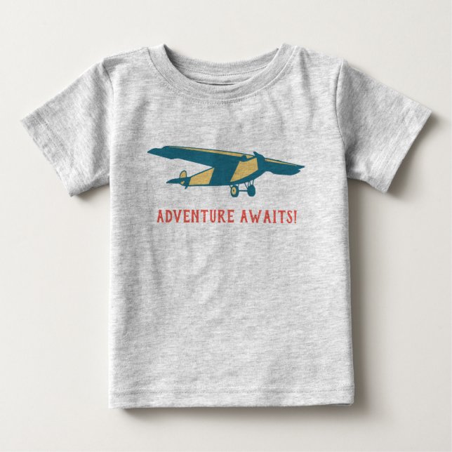 Erlebnis erwartet Vintages Flugzeug Baby T-shirt (Vorderseite)