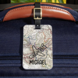 Erlebnis erwartet Weltkarte für Reisende Gepäckanhänger