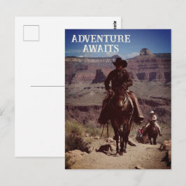 Erlebnis erwartet Western Outdoor Thema Postkarte