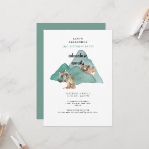 Erlebnis erwartet Woodland Tiere Geburtstag Einladung