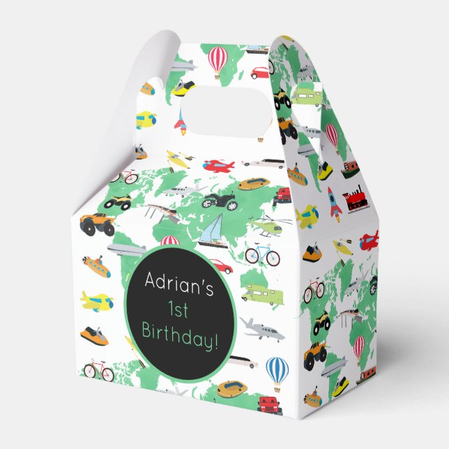 Erlebnis erwartet World Map Vehicles Geschenkschachtel (Vorderseite)