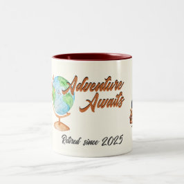 Erlebnis für Ruhestandsreisen auf Globe Zweifarbige Tasse
