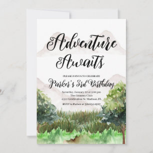 Erlebnis Geburtstag, Camping, Berg Einladung