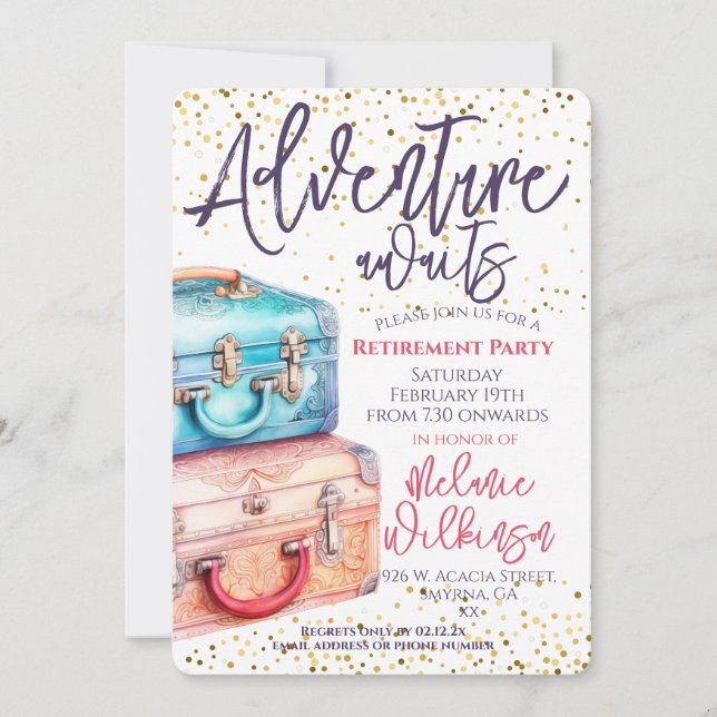 Erlebnis im Party für Rentner Einladung (Vorderseite)