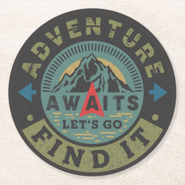 Erlebnis wartet runder pappuntersetzer