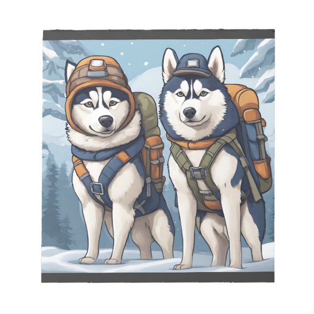 Erlebnis wartet, Schneeflocken Beckon Notizblock (Vorderseite)