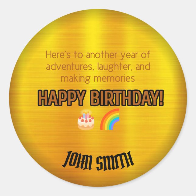 Erlebnisangebote: Happy Birthday Sticker (Vorderseite)