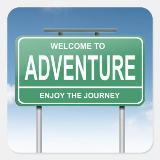 Erlebniskonzept. Quadratischer Aufkleber