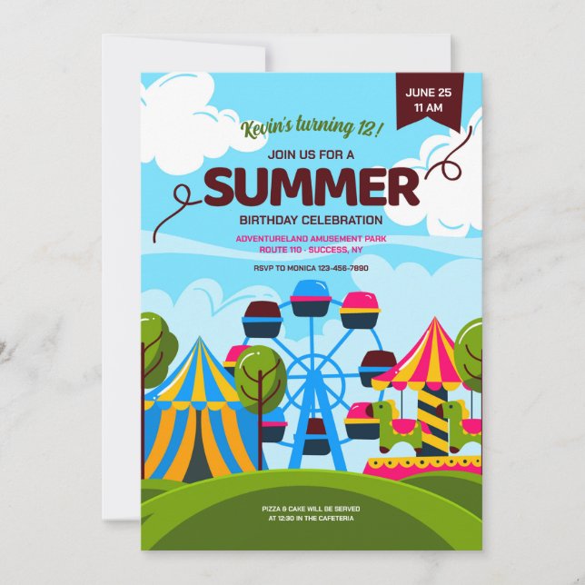 Erlebnispark Adventureland Einladung (Vorderseite)