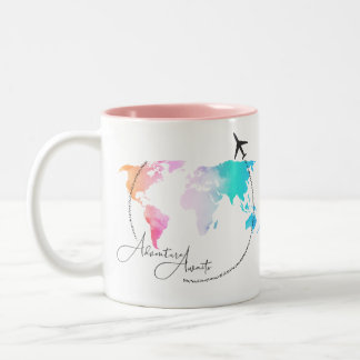 Erlebnispreise| Reisegeschenk| Flugbegleiter Zweifarbige Tasse