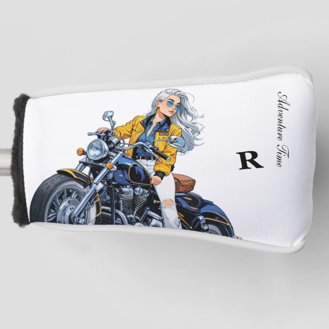 Erlebniszeit Motorradfahrer: Golf Putter Cover Headcover (Vorderseite)