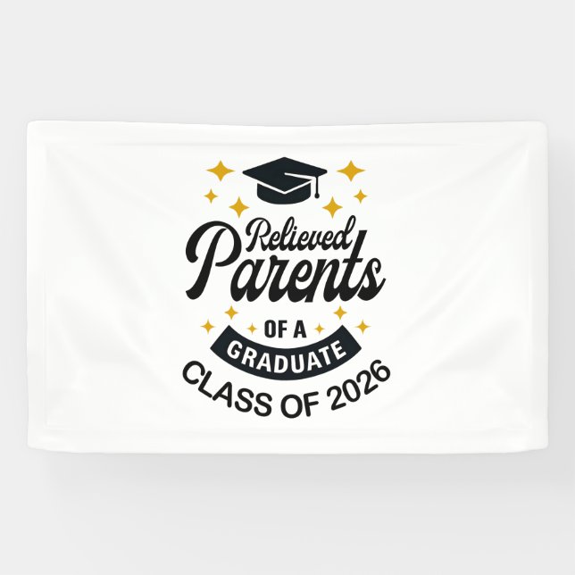 Erleichterte Eltern eines lustigen Absolventen Abs Banner (Horizontal)