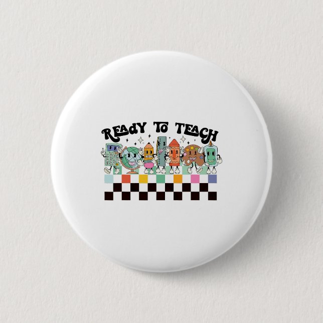Erlernen des Groovy Retro Lehrers Leben am ersten  Button (Vorderseite)