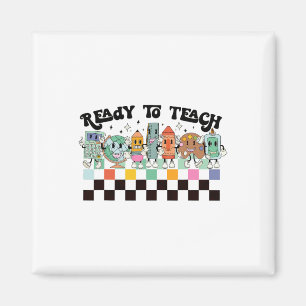 Erlernen des Groovy Retro Lehrers Leben am ersten Magnet