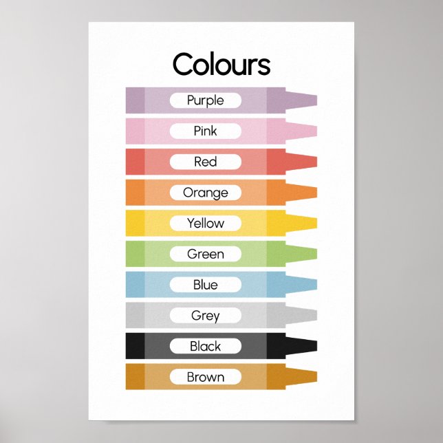 Erlernen von Farben Poster (Vorne)