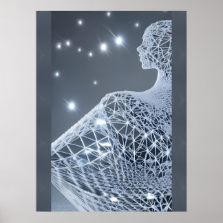 Erleuchtete AI Fantasy Art Print Portrait Luminary Poster
