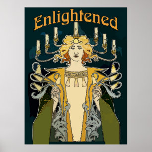 Erleuchtete Art Deco Man Poster