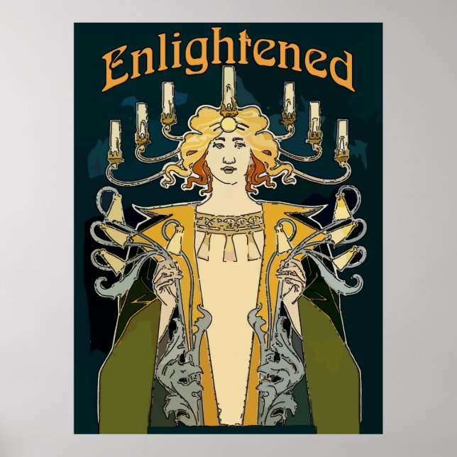 Erleuchtete Art Deco Man Poster (Vorne)