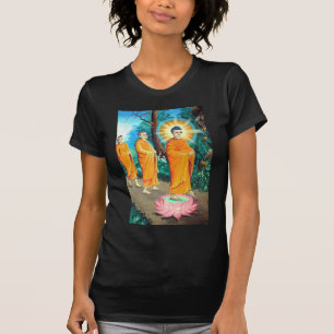 Erleuchtete Buddhisten in orangefarbenen Roben T-Shirt