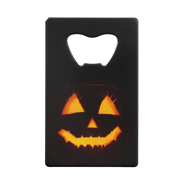 Erleuchteter Jack O Lantern  Geldbeutel Flaschenöffner (Vorderseite)