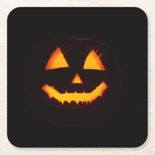 Erleuchteter Jack O Lantern Rechteckiger Pappuntersetzer