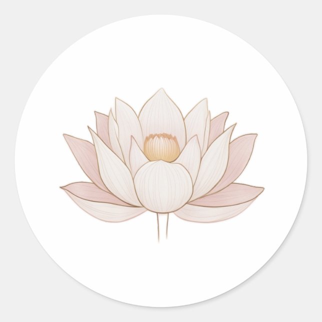 Erleuchteter Lotus: Minimalistisches Symbol der Re Runder Aufkleber (Vorderseite)