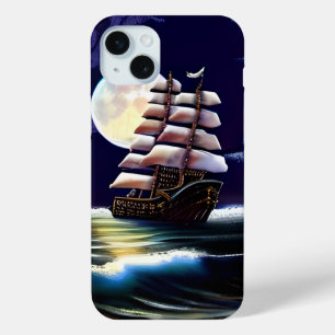 Erleuchtetes Schiff auf dem Ozean unter dem Mond Case-Mate iPhone Hülle