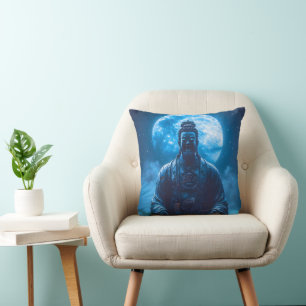 Erleuchtung in Blau Kissen