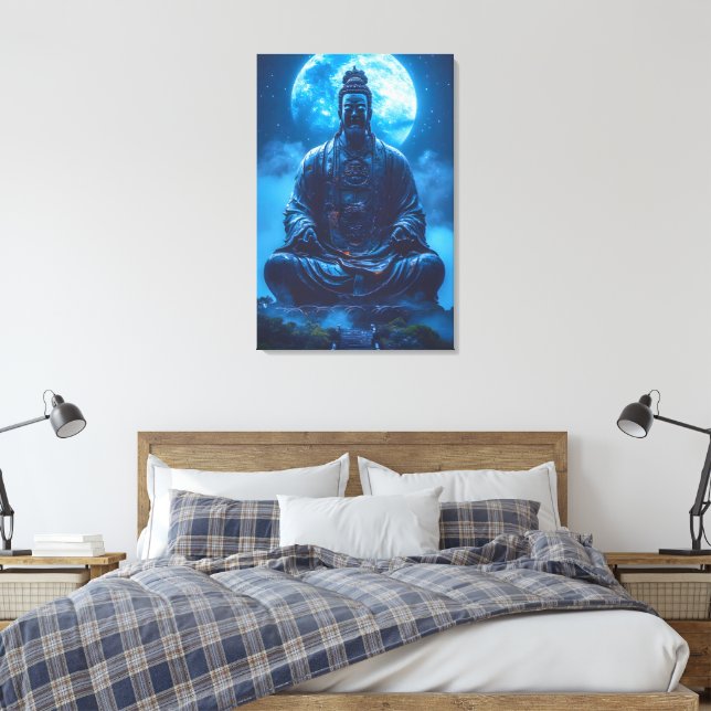 Erleuchtung in Blau Leinwanddruck (Insitu (Schlafzimmer))
