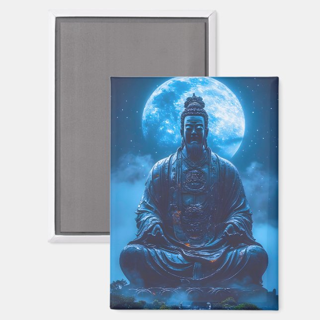 Erleuchtung in Blau Magnet (Vorderseite/Rückseite)