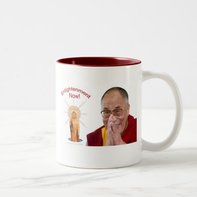 Erleuchtung jetzt! - Dalai Lama Zweifarbige Tasse (Rechts)