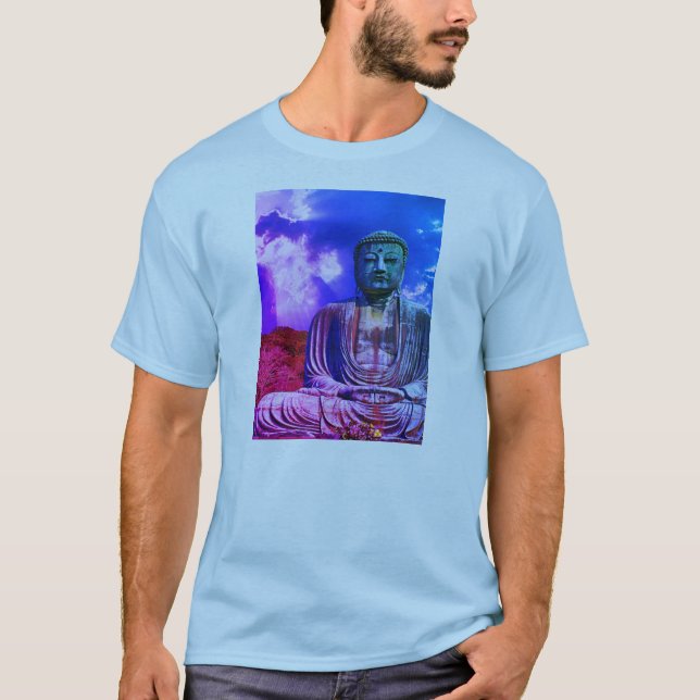 Erleuchtung vermittelt Buddha Statuenfarbe T-Shirt (Vorderseite)
