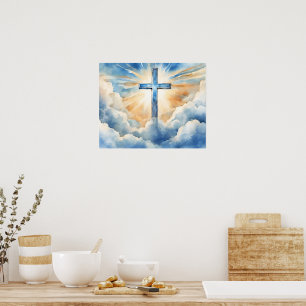 Erlösung, Kreuz in den Wolken, Poster
