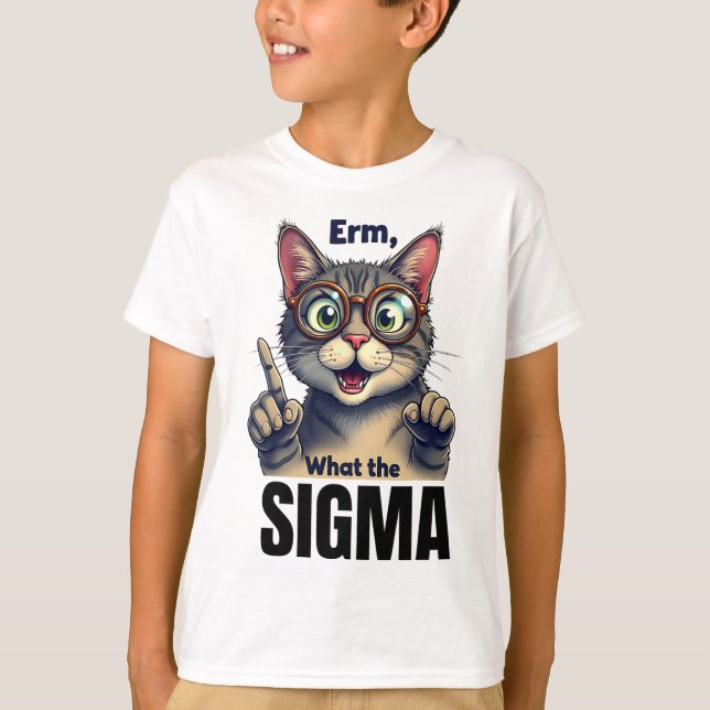 Erm was Sigma Funny Cat liebt T-Shirt (Vorderseite)