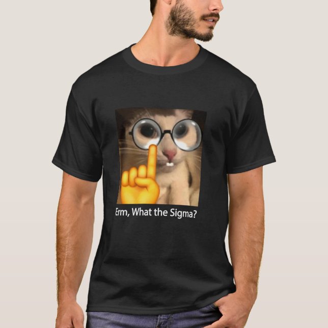 Erm What The Sigma Cat Meme Funny Funny Sarcastic T-Shirt (Vorderseite)