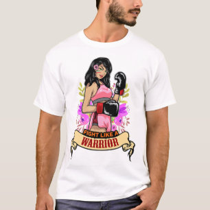 Ermächtigte lateinamerikanische Frau Boxen Kickbox T-Shirt