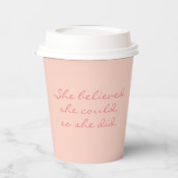 Ermächtigung der Arbeit Kaffee nehmen Chic Pink Wh