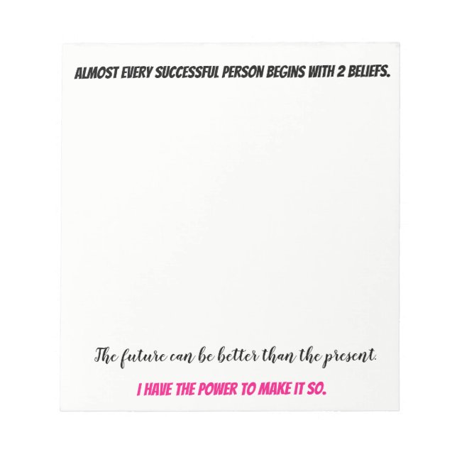 Ermächtigung von Gedanken Notizblock (Vorderseite)