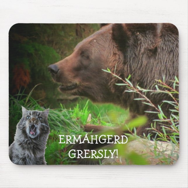 Ermahgerd Gersley! Katzen-Meme Mousepad (Vorne)
