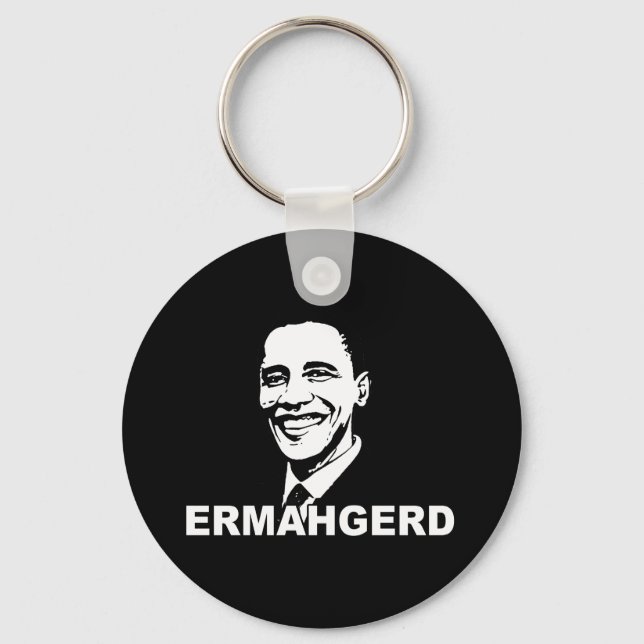 ERMAHGERD OBAMA.png Schlüsselanhänger (Vorderseite)