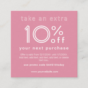 Ermäßigung auf die nächste Visitenkarte Begleitkarte