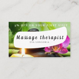 Ermäßigungskarte für Massagetherapeuten Visitenkarte