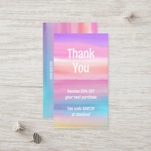 Ermäßigungskarte für Wasserfarben Rabattkarte (Vorderseite/Rückseite Beispiel)