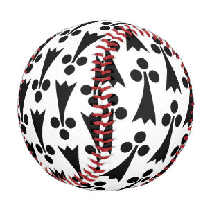 Ermine Pattern, mittelalterliches Muster, Schwarz  Baseball