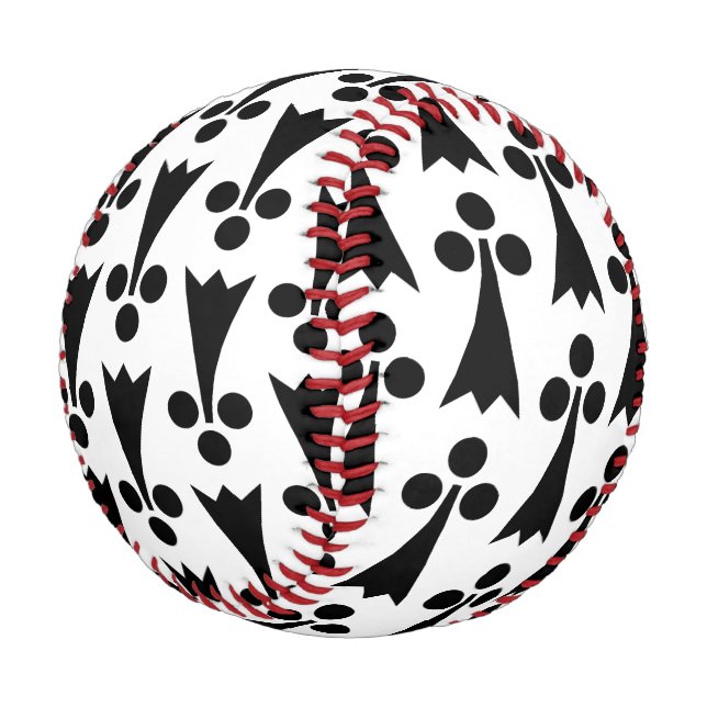 Ermine Pattern, mittelalterliches Muster, Schwarz  Baseball (Schrägansicht)